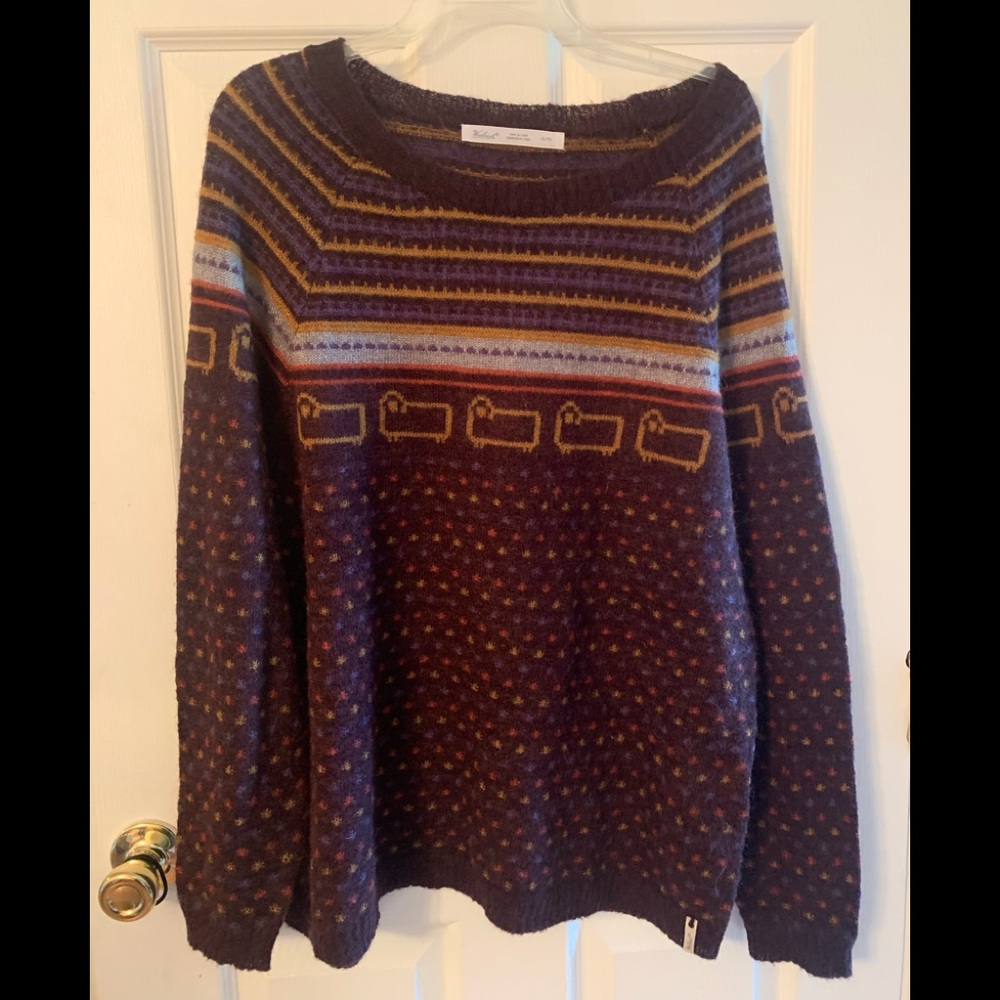 Vintage Woolrich Womens Bateau Fair Isle Sweater XL Wool Blend Lightweight EC!